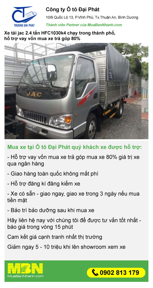 báo giá xe tải Jac 2.4 tấn